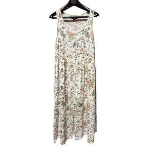Frye Women's Floral Sleeveless Button Front Midi Dress Size L
